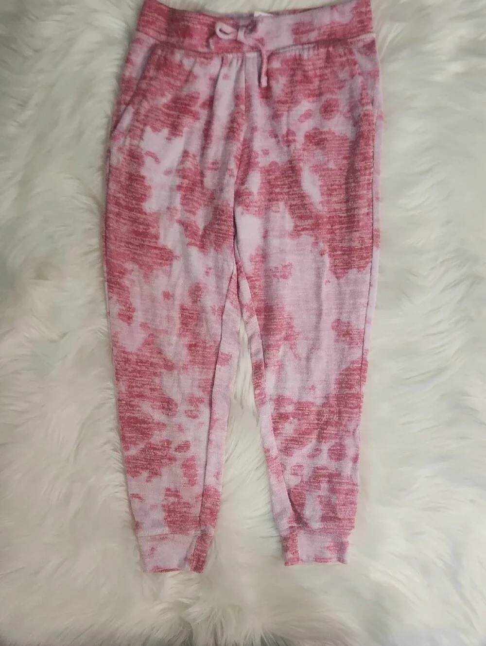Pink Tie-Dye Heart Sequin Hooded Loungewear Set - Girls Size: 4-5